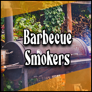 Barbecue smokers for sale.