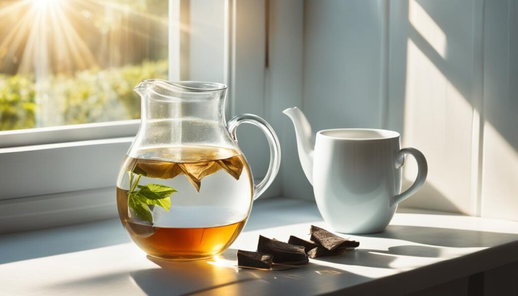 Brewing tea with the heat of the sun