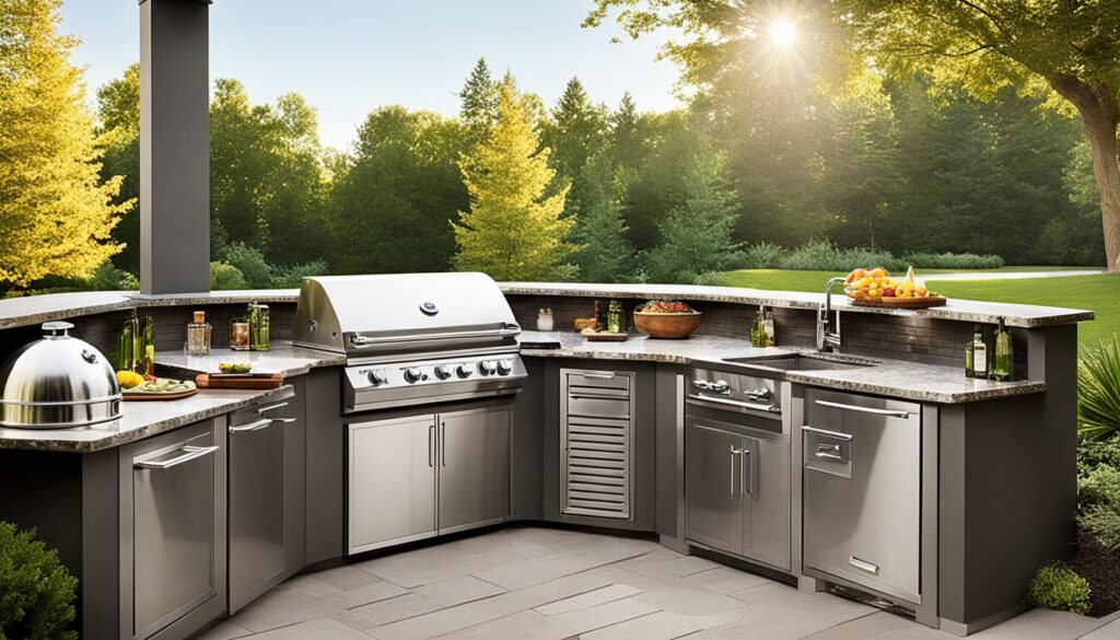 Built-In Grill in Outdoor Kitchen