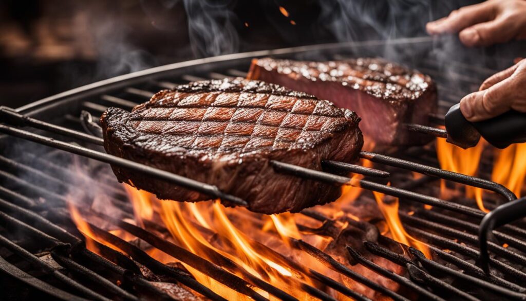 Flipping food on the grill