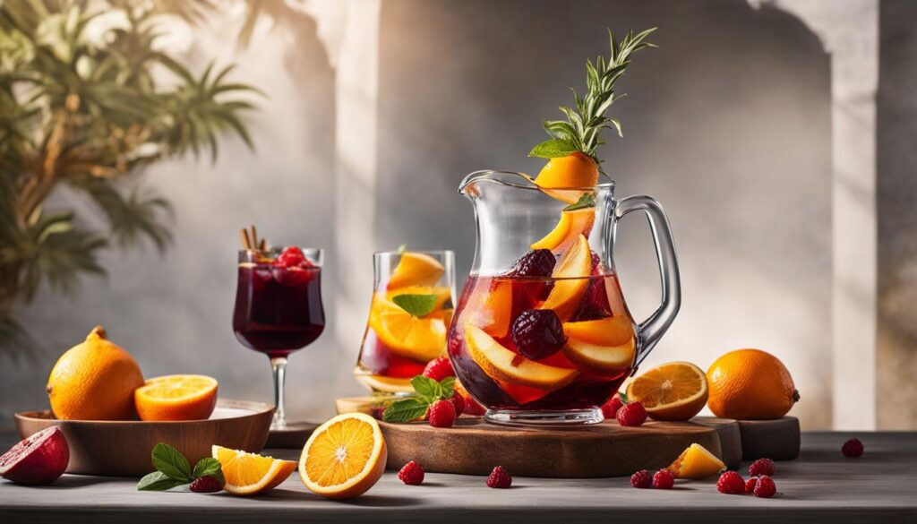 Grilled Fruit Red Wine Sangria