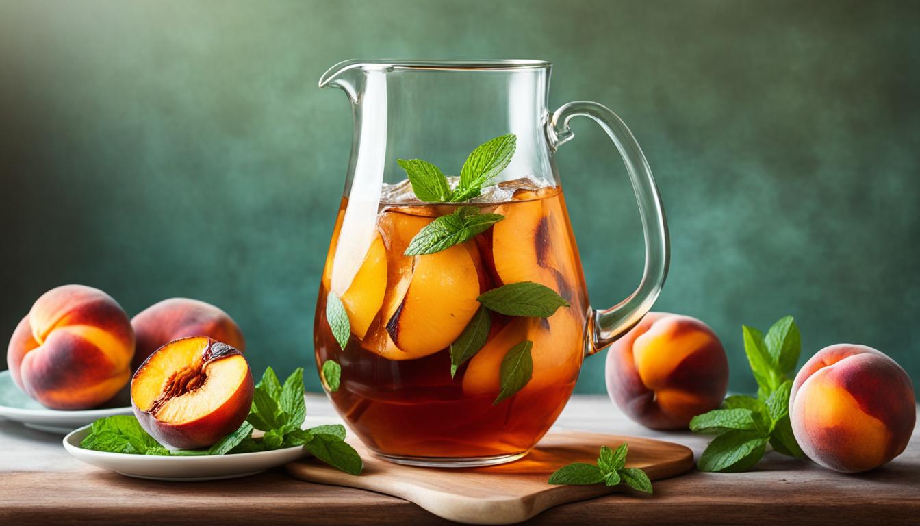 Grilled Peach Bourbon Iced Tea