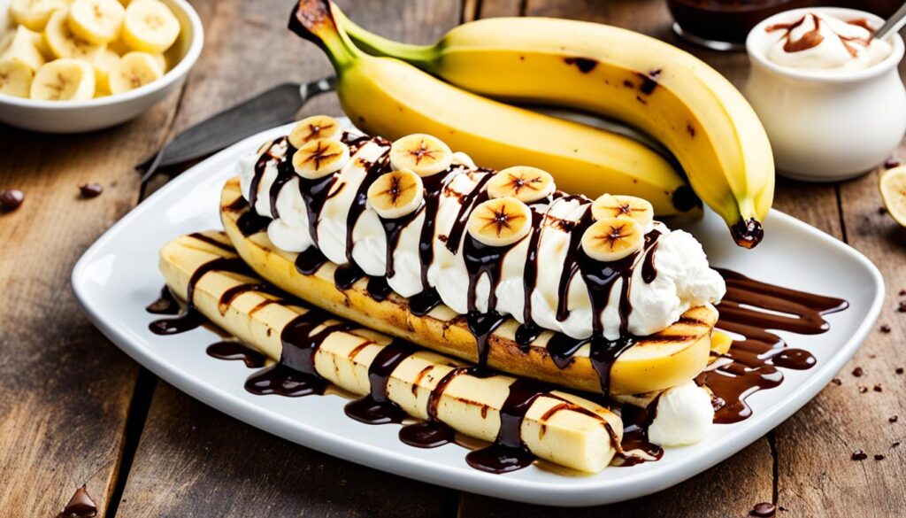 Grilled banana splits