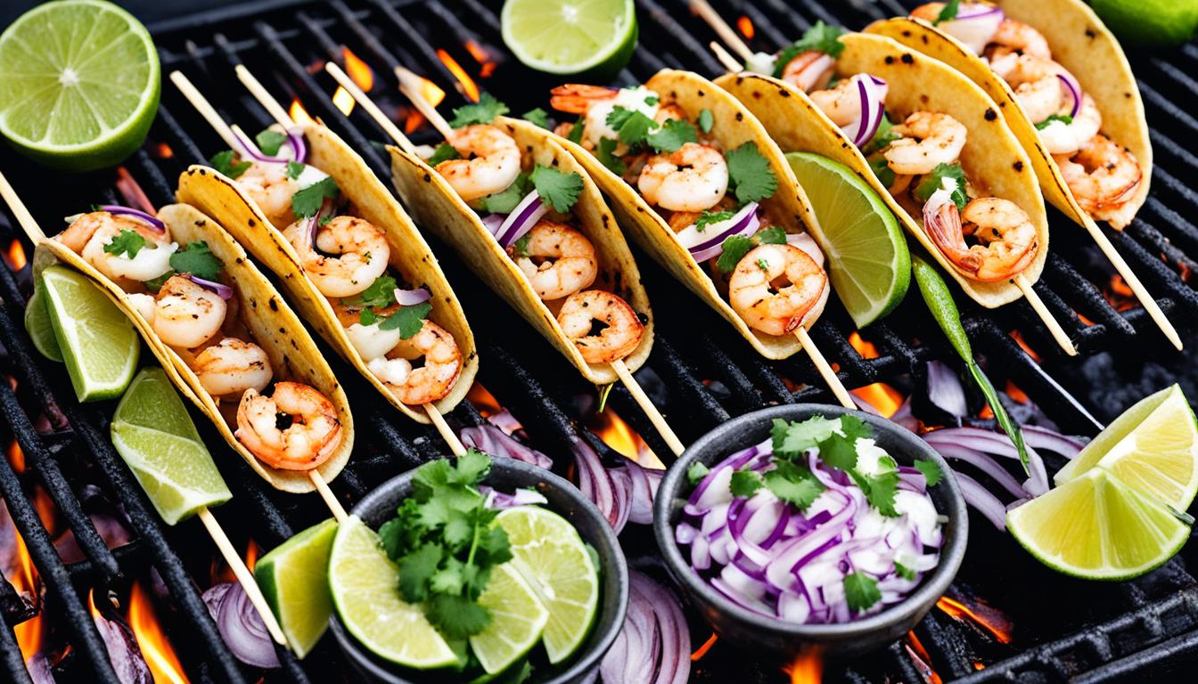 Tequila Infused Tacos with Lime Shrimp on the BBQ