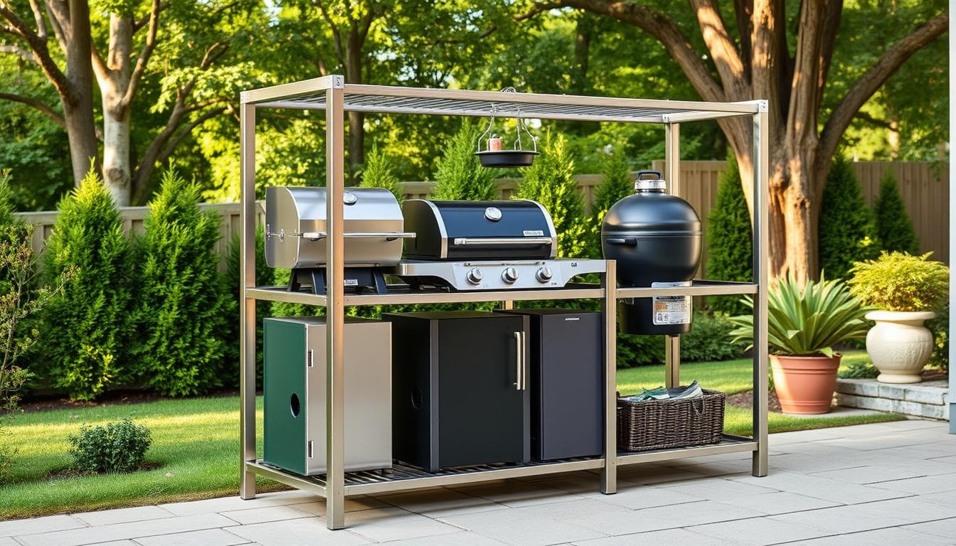 outdoor grill storage rack