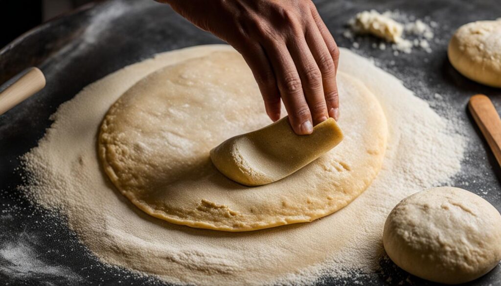 stretching and shaping dough