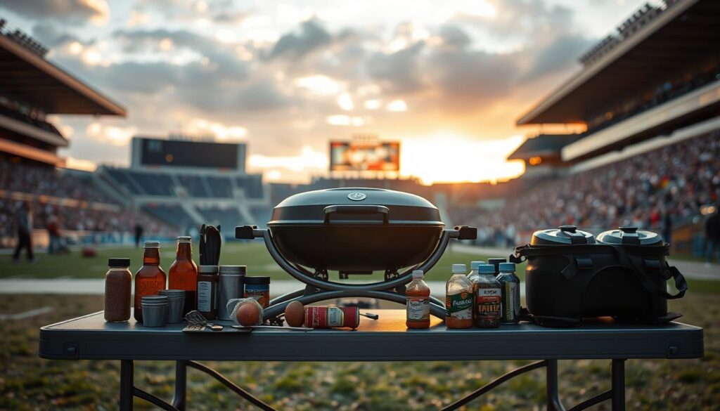 tailgate grill setup