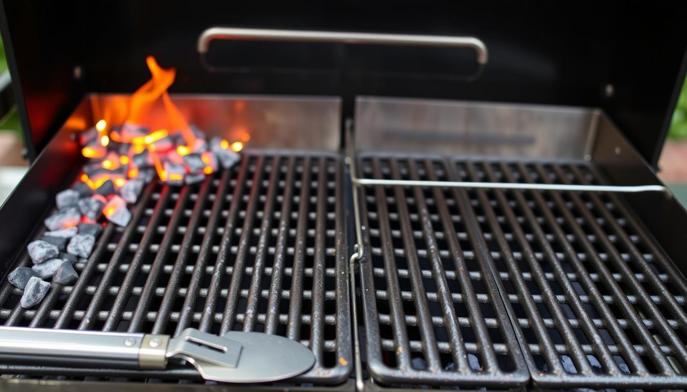 two-zone grilling setup